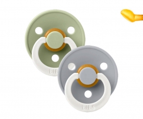 2 Chupetes Nocturnos BIBS Colour Anatmica Sage/Cloud