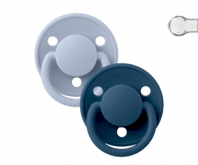 2 Succhietti BIBS De Lux Dusty Blue/Steel Blue Silicone