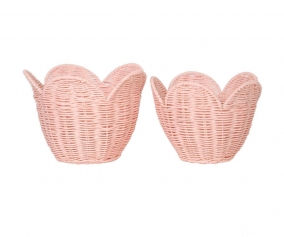 Conjunto de cesta Lily Rattan Blush 