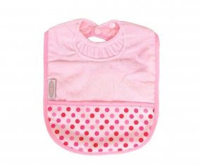 Babete Silly Billyz rosa com bolinhas 