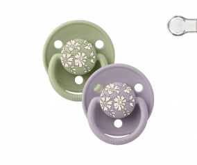 2 Sucettes en silicone Bibs De Lux Capel Sage Mix