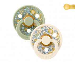 2 Sucettes BIBS Colour Round Liberty Eloise Sage Mix