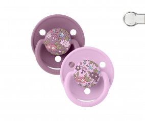 2 Chupetes BIBS De Lux Chamomile Lawn Mauve Mix Silicona