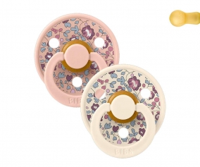 2 Sucettes BIBS Colour Round Liberty Eloise Blush Mix