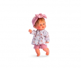 Mueco Bomboncn con Camisa Caracoles, Pantaln Corto y Diadema Rosa