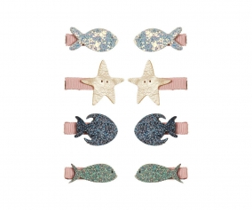 8 Mini Pinzas de Pelo Under the Sea