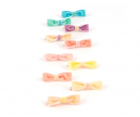10 Clips Pastel de Lazo Velvet Pastel