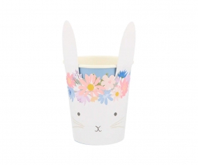 8 Bicchieri Carta Bunny Spring Floral