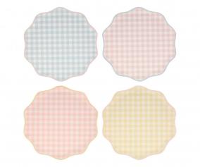 12 Piatti Carta Grandi Gingham