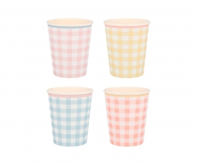 8 Bicchieri Carta Gingham