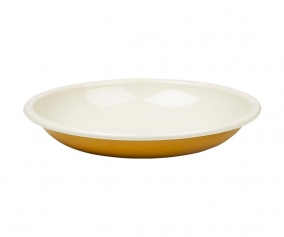 2 assiettes en mail ocre 