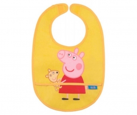 Bavoir impermable jaune Peppa Pig 