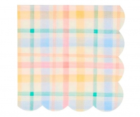 16 Servilletas Grandes Plaid Pattern