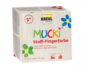 4 Botes Pintura Dedos para Textil Mucki