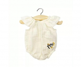 Barboteuse Clara en mousseline avec broderie Mimosa 
