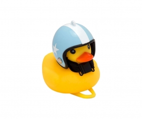 Canard de bain bleu  rayures Deko avec casque
