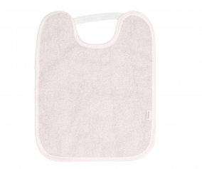 Bavoir en tissu ponge plastifi mauve avec lastique
