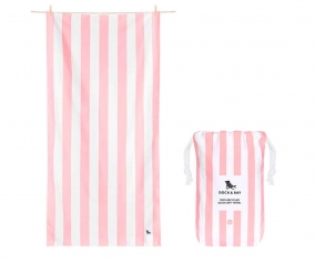 Serviette de plage en microfibre extra large personnalise Cabana Malibu Pink