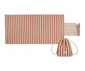 Toalla con Mochila de Playa Portofino Rusty Red Stripes