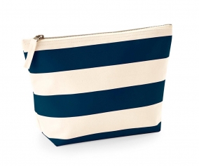 Nautical Natural-Navy Personalised Toiletry Bag