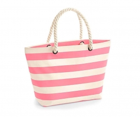 Nautical Natural-Pink Personalised Beach Bag