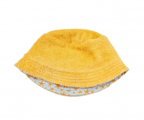 Gorro Reversible Rizo Estrellas/Papaya