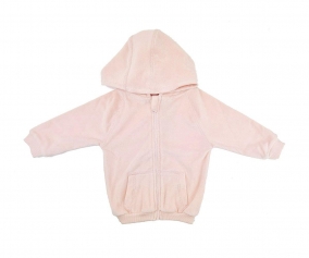 Giacca Cerniera Cappuccio Spugna Rosa