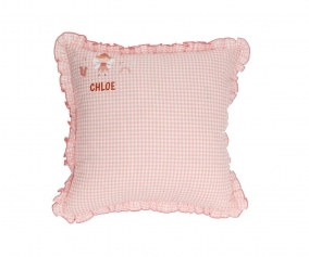 Vichy Ruffled Cushion Wild Fairies Personalized