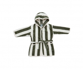 Albornoz Stripe Terry Leaf Green GOTS