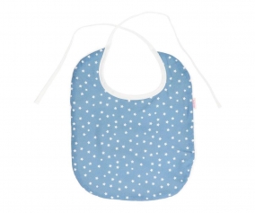 Bavoir en coton Mini Star bleu personnalisable