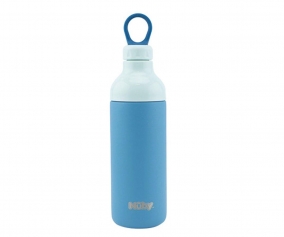 Garrafa de ao inoxidvel azul 600ml