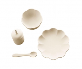 Stoviglie Silicone 4pz Little Poppy Cream