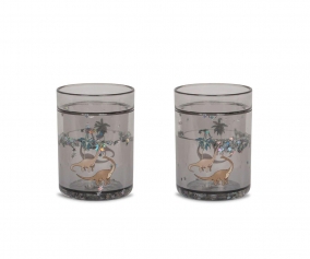2 Vasos con Purpurina Dino