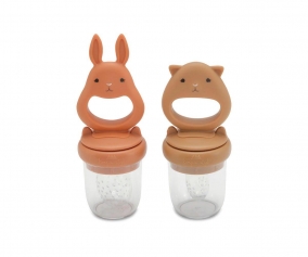 Alimentador Antiahogo Silicona Almond/Terracota