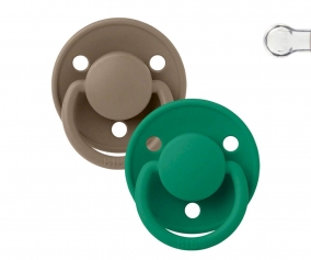 2 sucettes Bibs de Lux Dark Oak/Evergreen Silicone