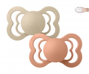 2 sucettes BIBS Supreme vanille/ Peach Silicone