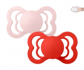 2 sucettes BIBS Supreme Blossom/Candy Apple en silicone