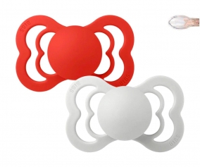 2 chupetas de silicone BIBS Supreme Candy Apple/Haze