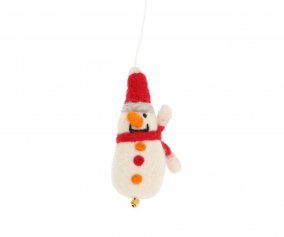 Dcoration de Nol  Bonhomme de Neige avec Grelot Rouge