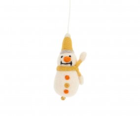 Boneco de Neve Cachecol Amarelo