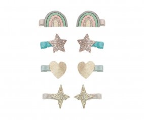 8 Mini Pinzas de Pelo Dreamer Rainbow