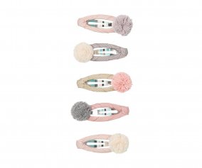 5 Mini Clips de Pelo Ballet Pom