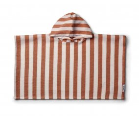 Poncho Paco Stripes White/Tuscany Rose
