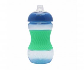 Mini Tasse Anti-renversement Easy-Grip avec Couvercle Hyginique Bleu-vert