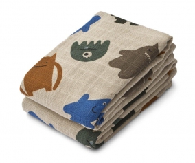 2 Lewis Monsters/Blue Mix Gauze Pads