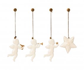 4 Adornos Navideos Metlicos Metal O Holy Night