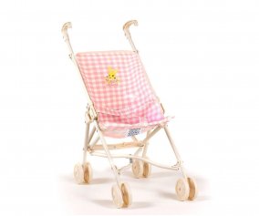 Passeggino Grande Bambole Vichy Rose