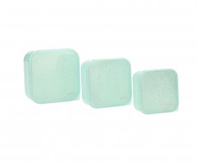 3 lancheiras Aqua Glitter Turquesa