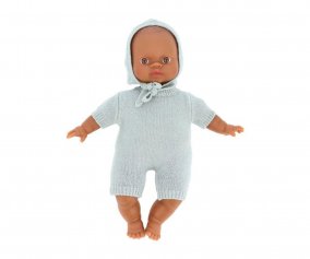 Bambolotto Soft Baby Oscar con Pagliaccetto Felix Grigio Argento 