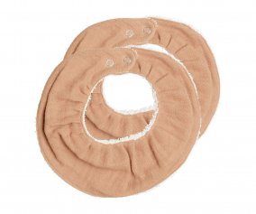 2 Bandane Ruffle Bib Dusty Rose